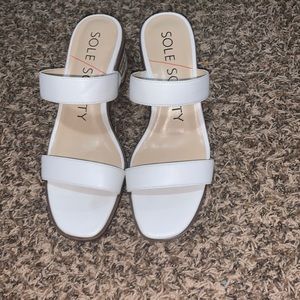Sole society white sandal heel